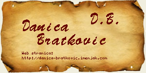 Danica Bratković vizit kartica